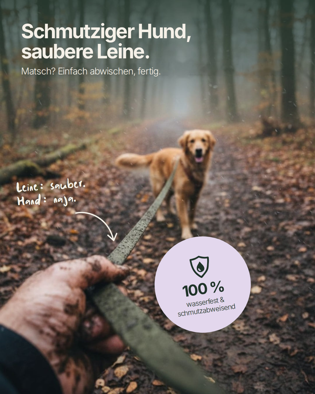 Wasserfeste Schleppleine aus Biothane