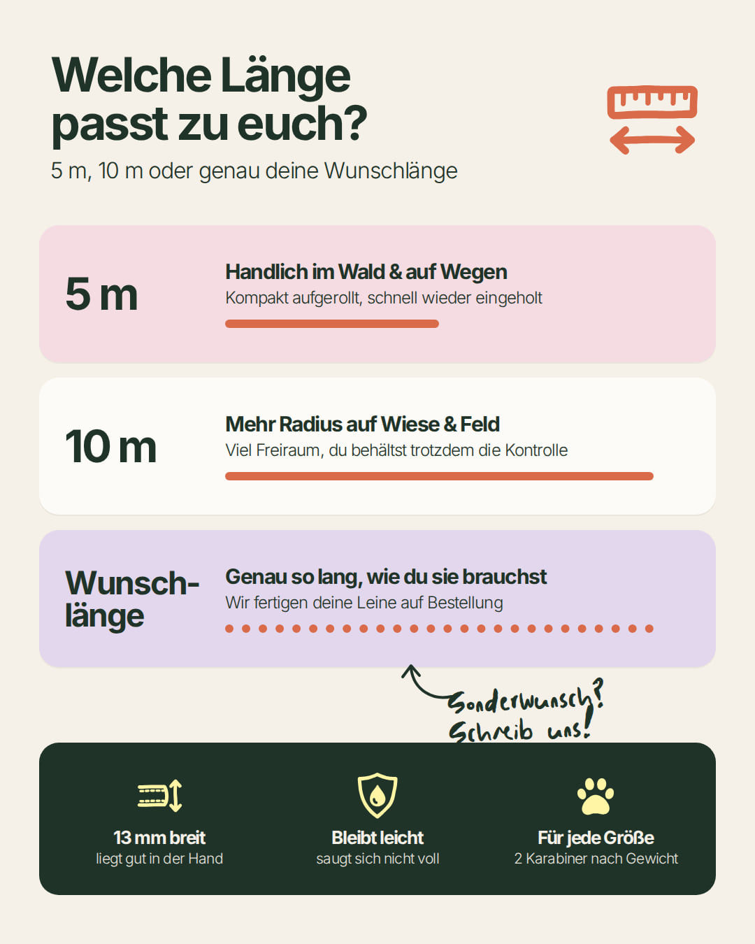 Wasserfeste Schleppleine aus Biothane