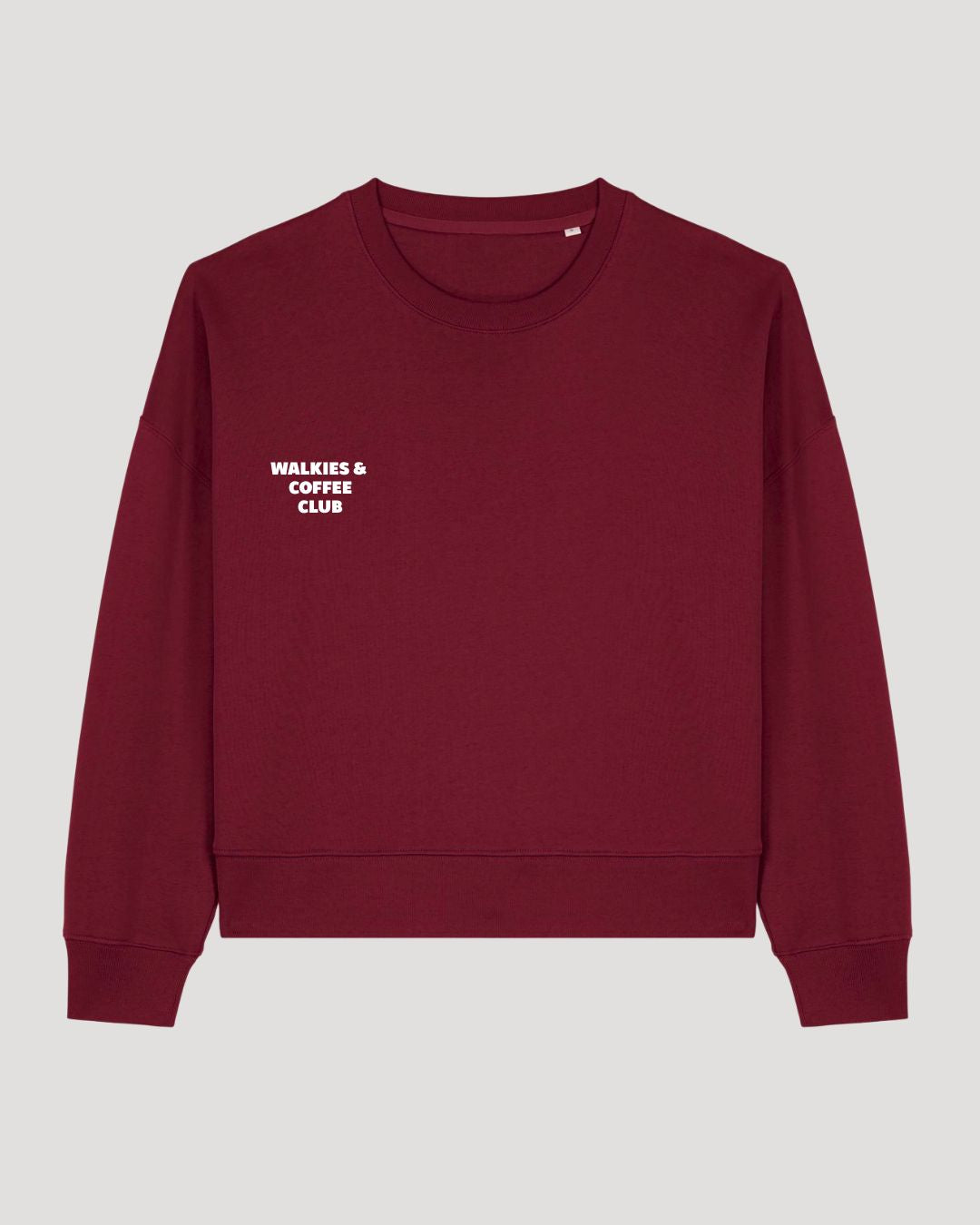 Limited | Organic Sweatshirt 'walkies & coffee' | Burgundy