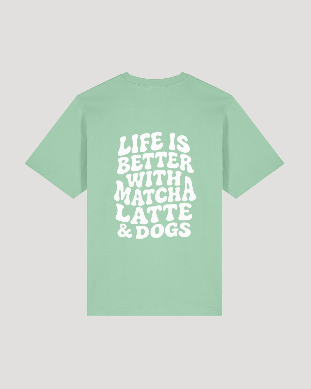 Limited | Organic Shirt 'matcha latte & dogs' | Salbei