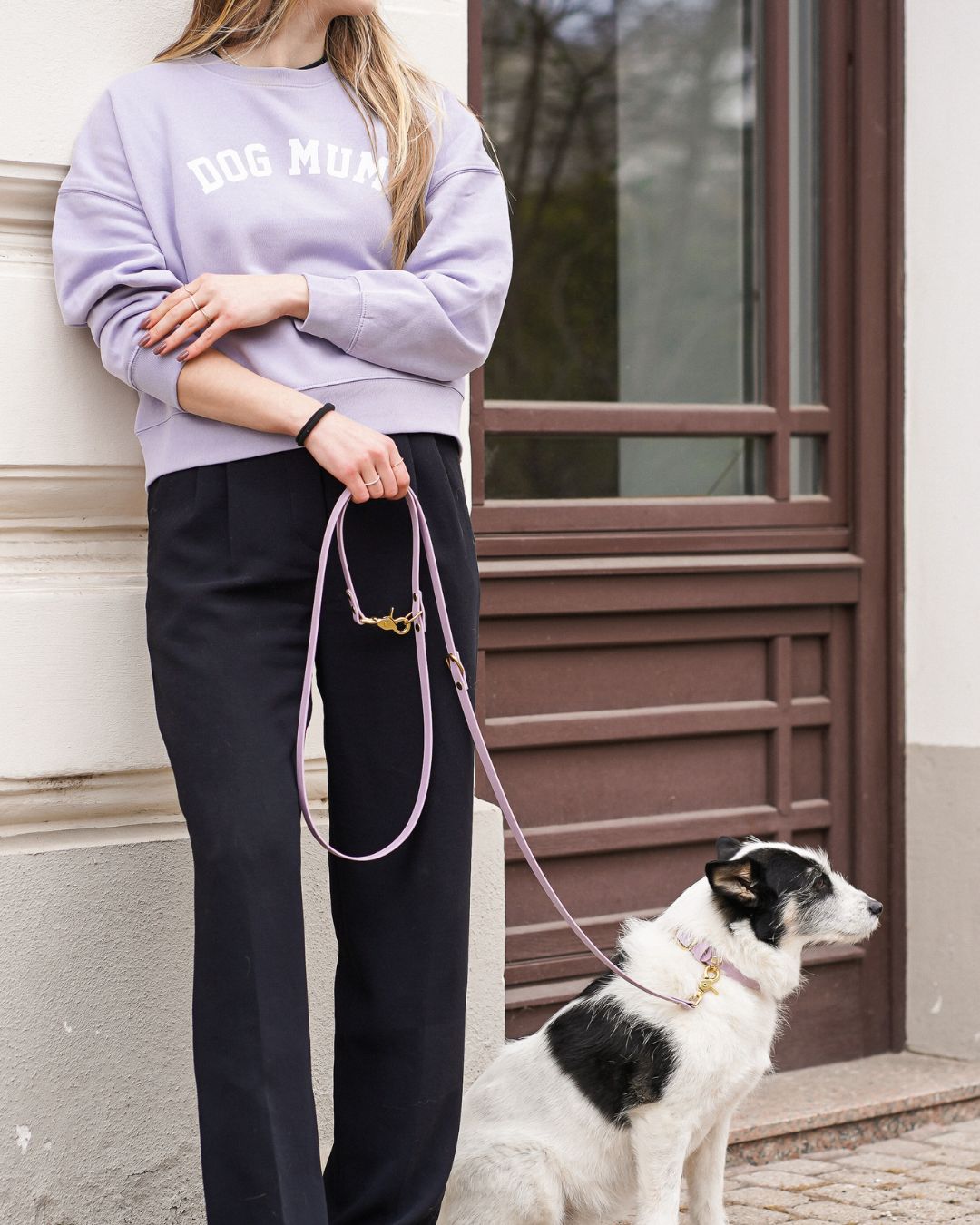Organic Sweatshirt 'DOG MUM' | Lavendel
