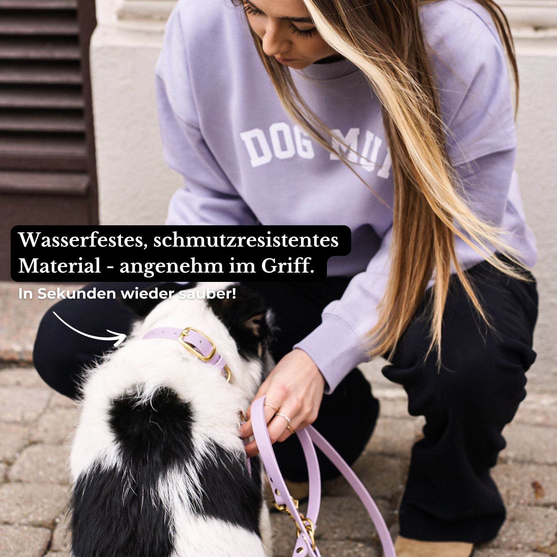 Set | Halsband & Leine aus Biothane® 'Lavendel'