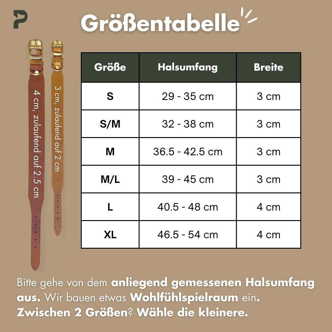 Personalisierbares Halsband mit Name | Kastanie