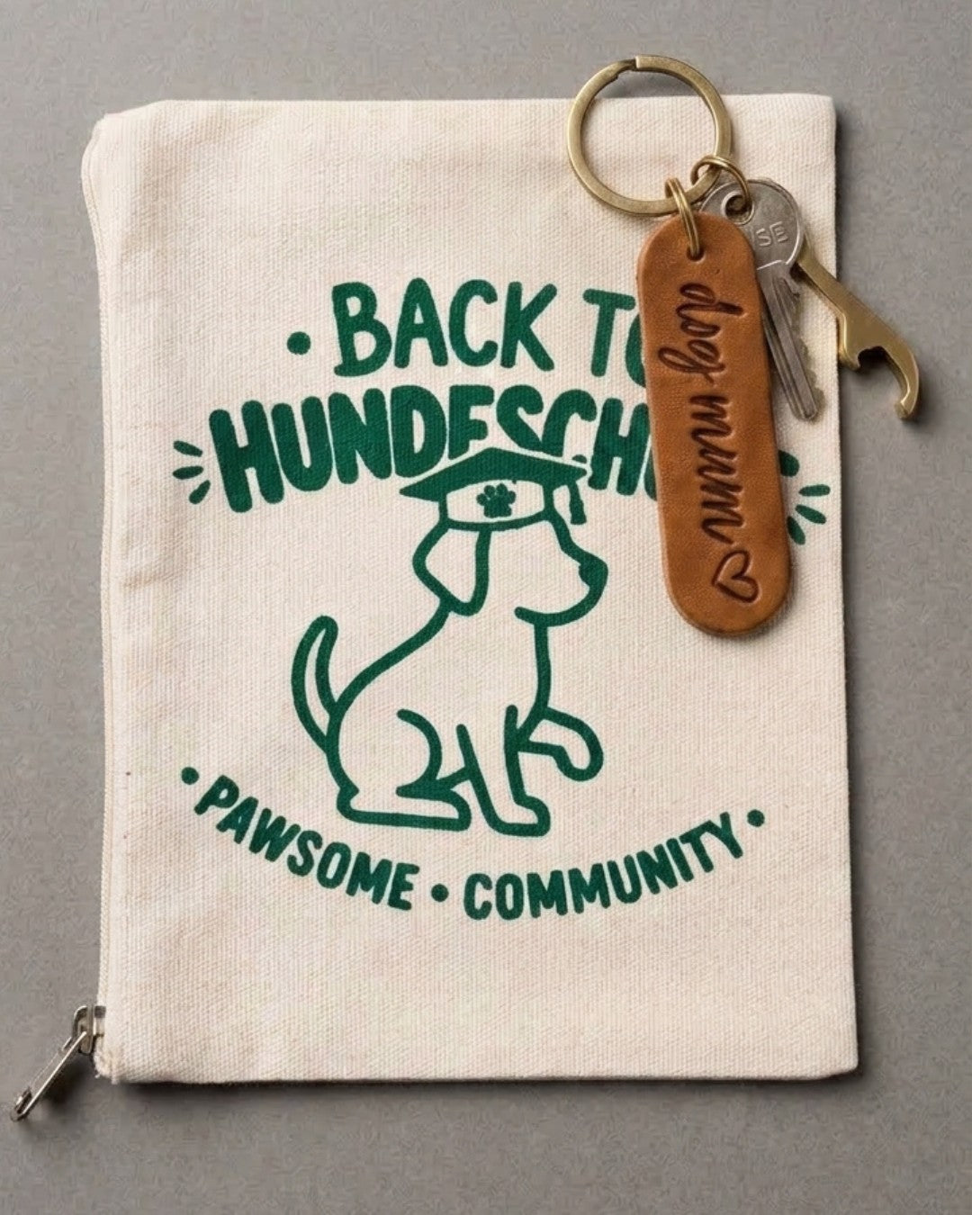 GRATIS ab 109€ | Schlüsselanhänger 'dog mum' + Zip Bag aus Bio-Baumwolle