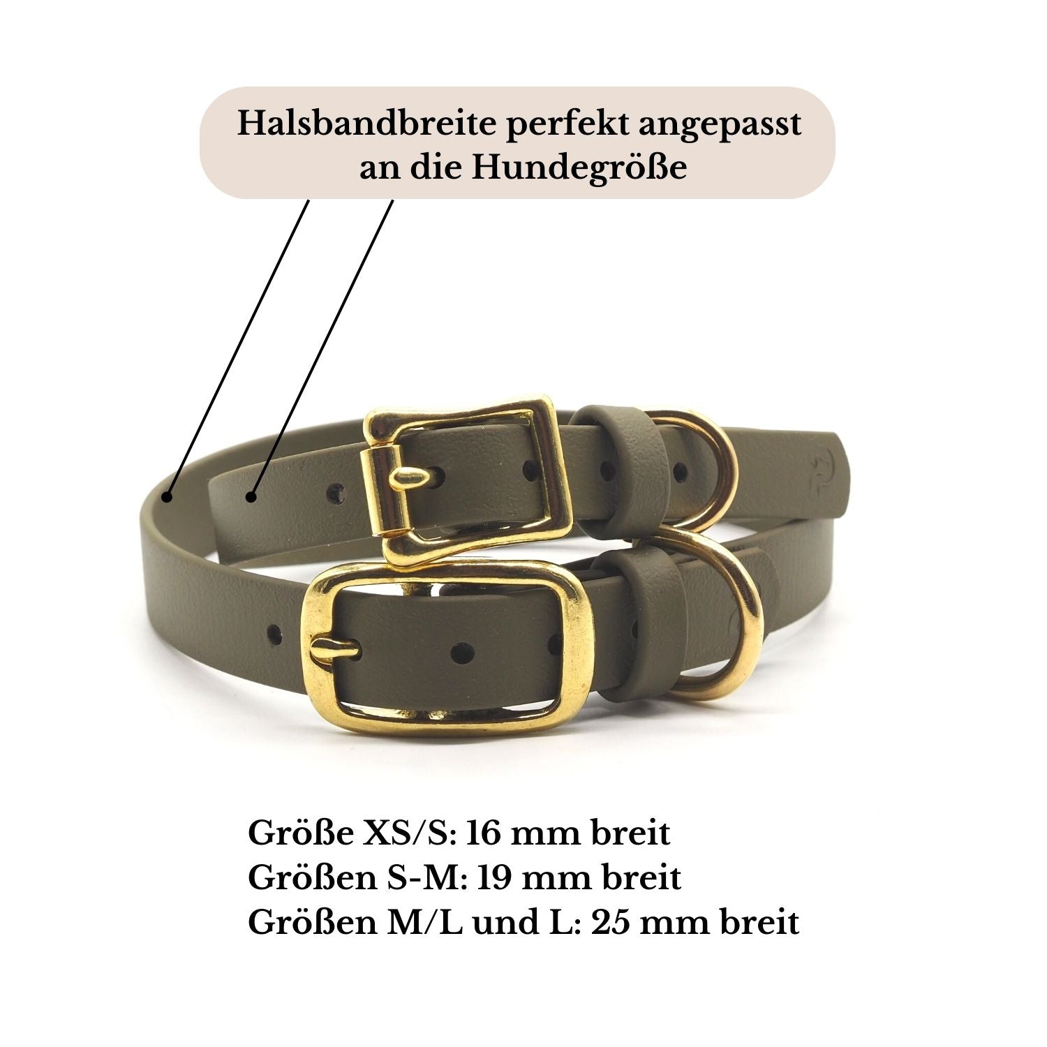 Biothane® Halsband 'Khaki'