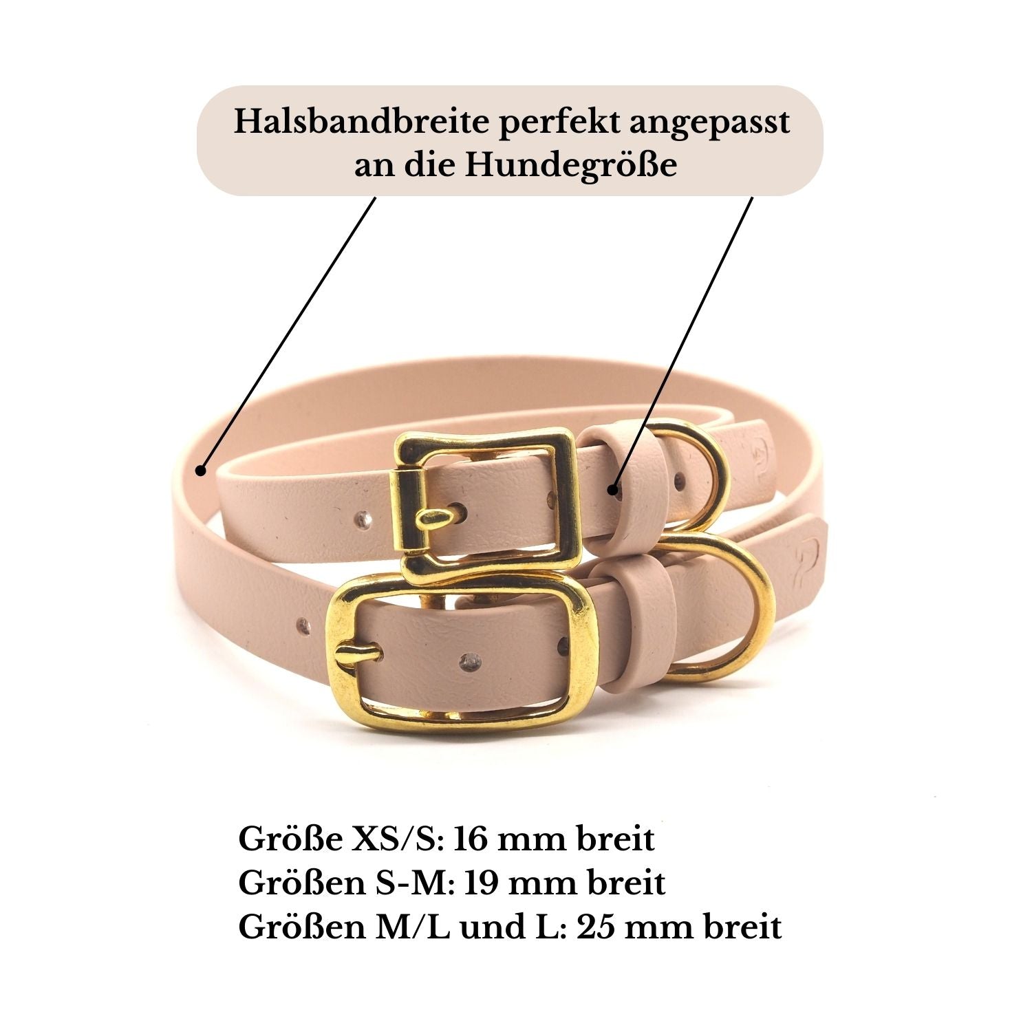 Set | Halsband & Leine aus Biothane® 'Sand'