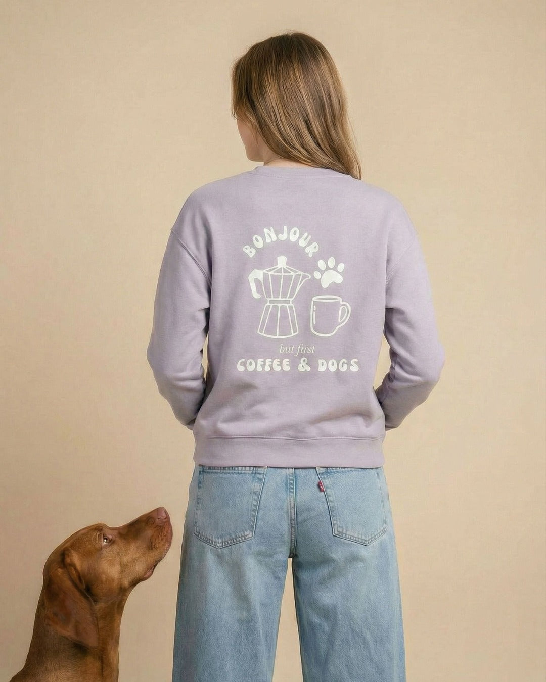 Limited | Organic Sweatshirt 'BONJOUR' | Lavendel