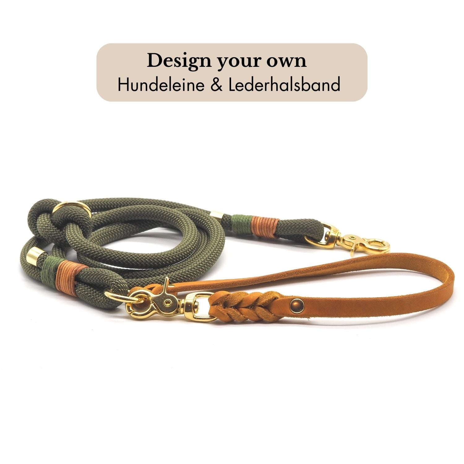 Tauleine mit Lederhandschlaufe für Hunde selbst gestalten