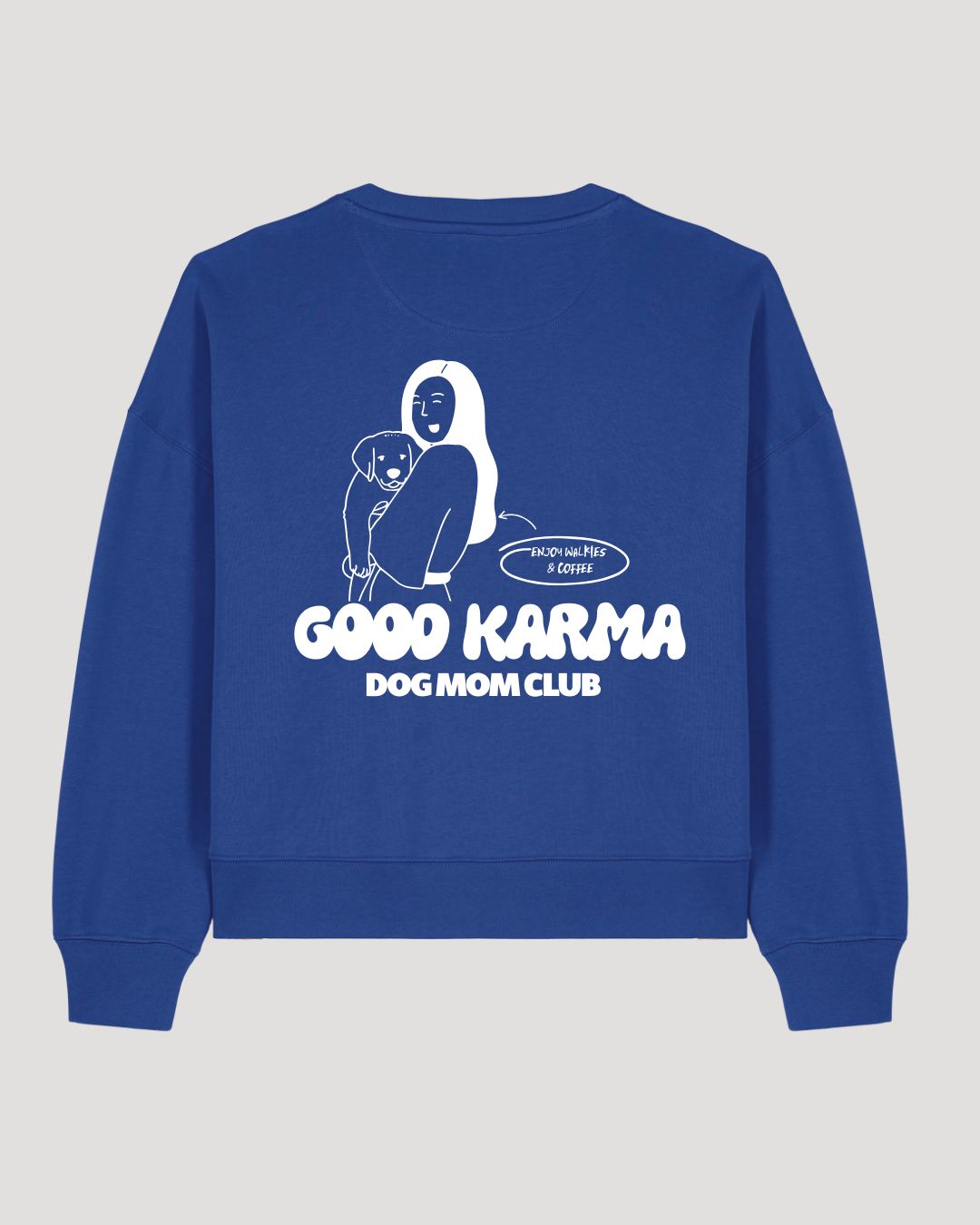 Limited | Organic Sweatshirt 'good karma dog mom club' | Royalblau