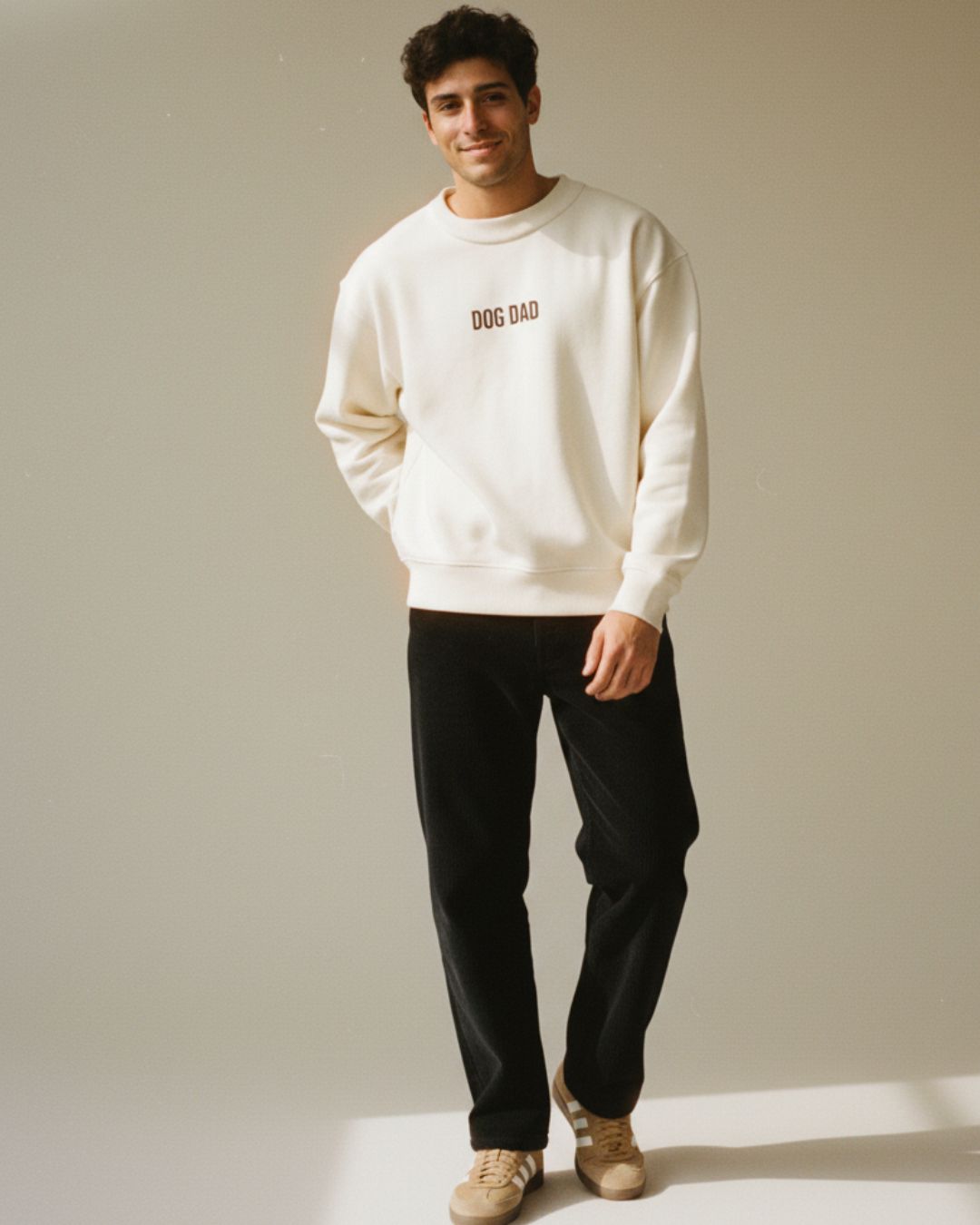 Organic Sweatshirt 'DOG DAD' | Vintage White