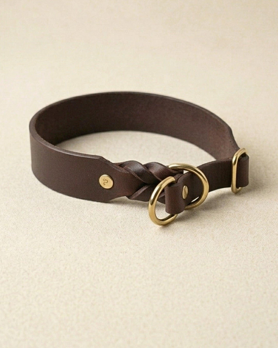 Braunes Zugstopp-Halsband für Hunde