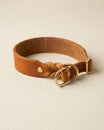 Zugstopp-Halsband aus Fettleder 'Cognac'