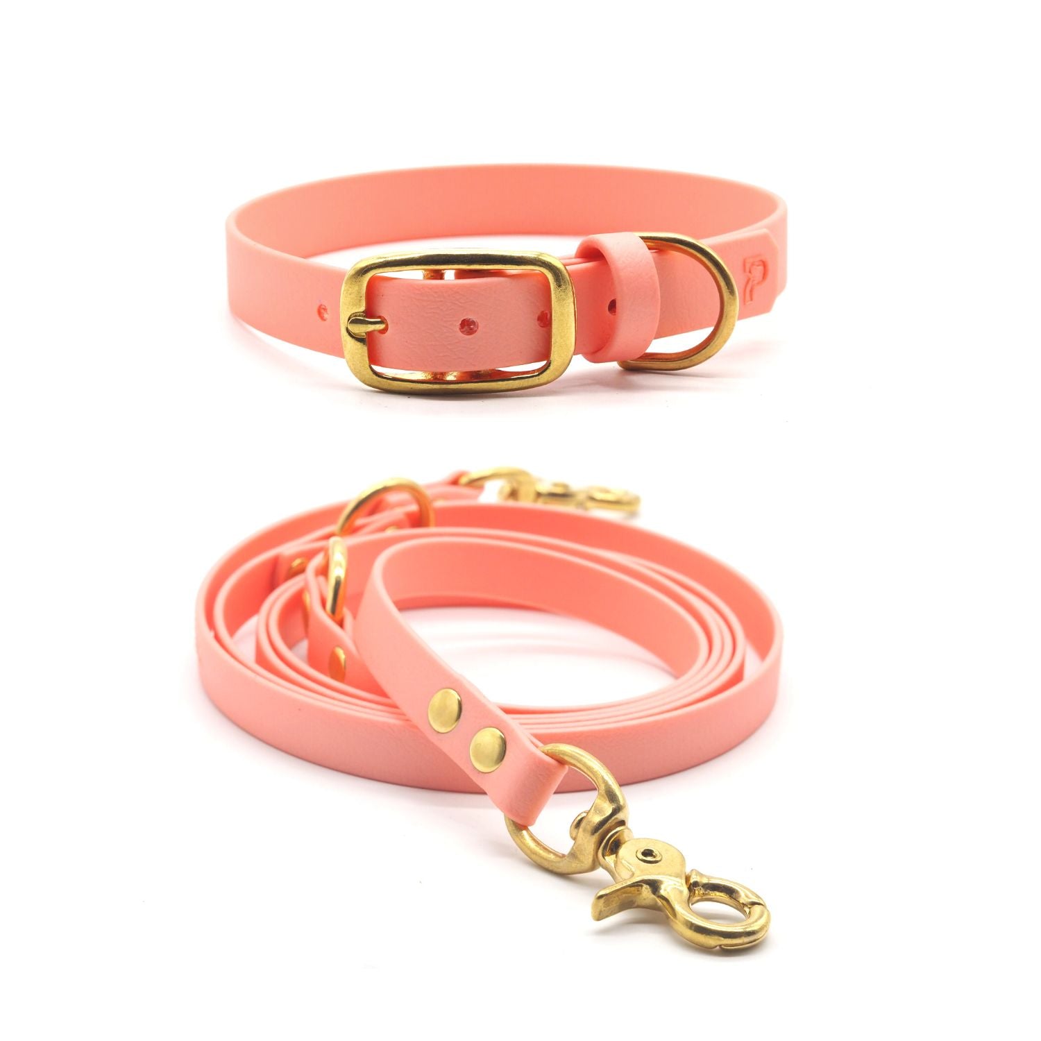 Set | Halsband & Leine aus Biothane® 'Rosegold'