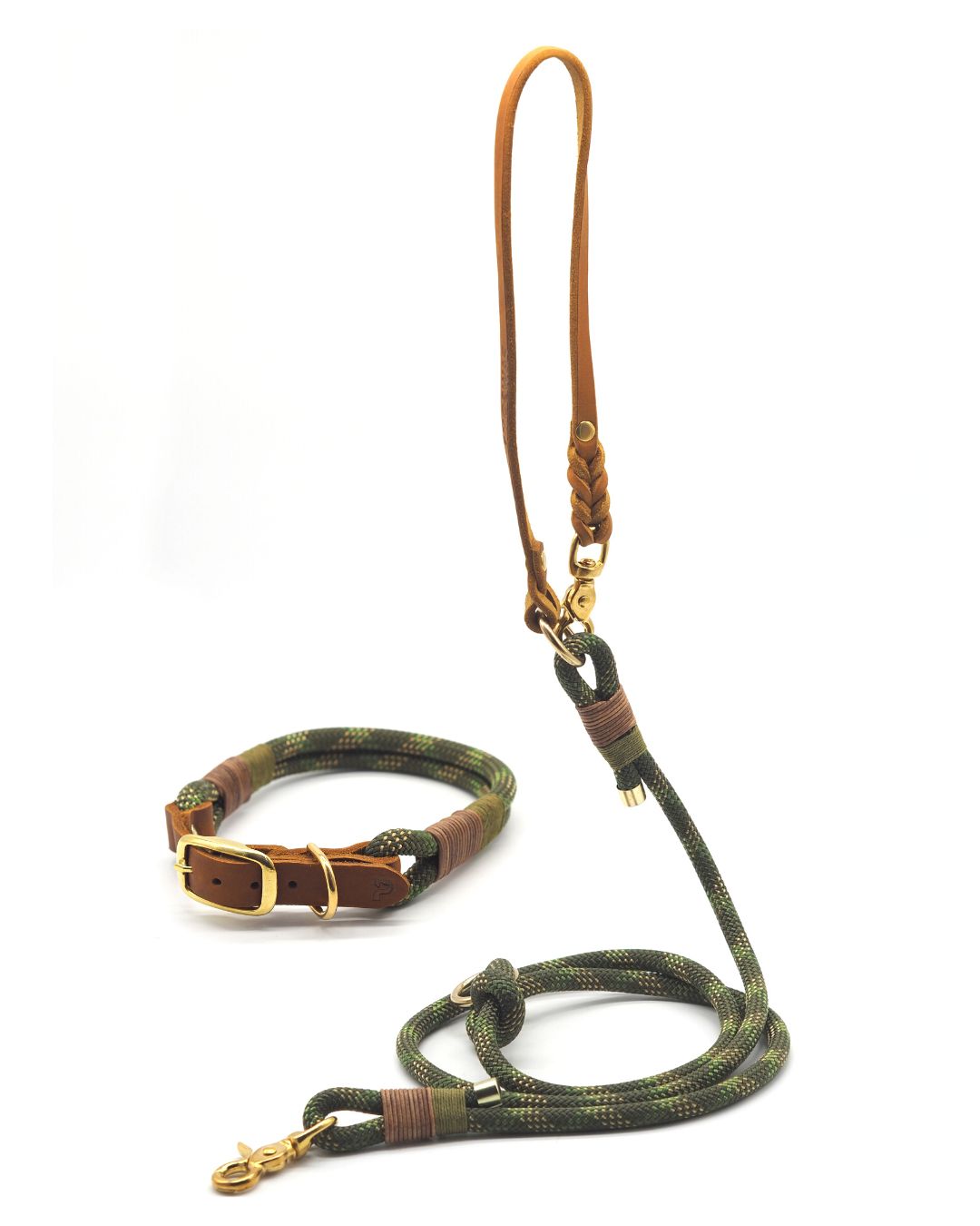 Set | Halsband & Leine 'Forest Green'