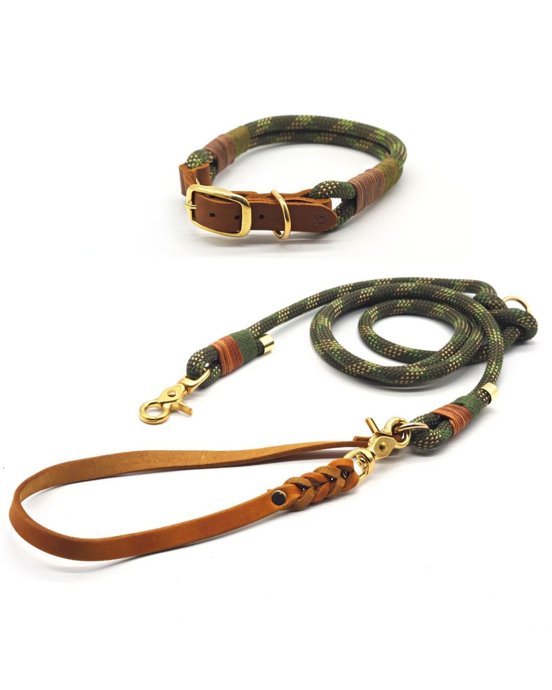 Set | Halsband & Leine 'Forest Green'