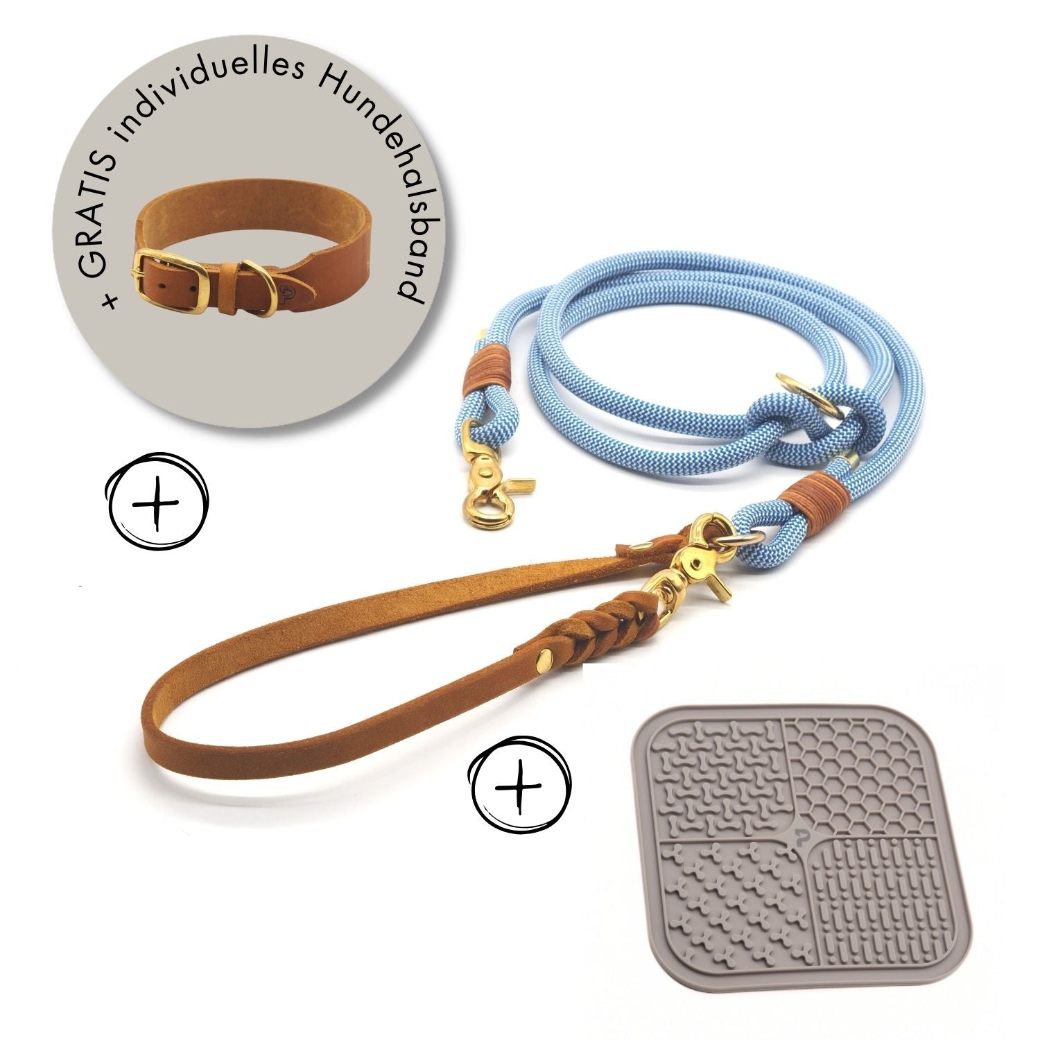 Bundle | Tauleine 'Pazifik' + Schleckmatte zur Beschäftigung (+ GRATIS Halsband mit Gravur)
