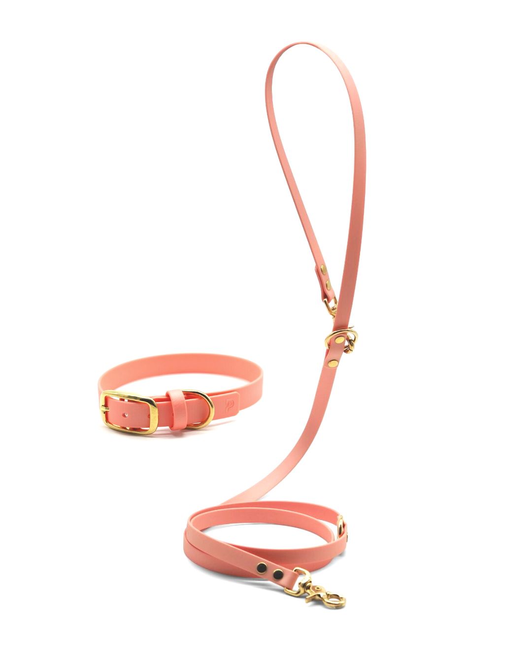 Set | Halsband & Leine aus Biothane® 'Rosegold'