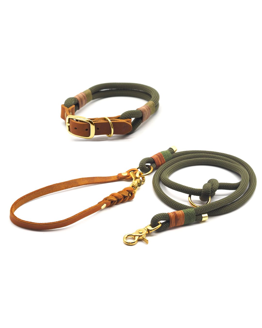 Set | Halsband & Leine 'Olive Grove'