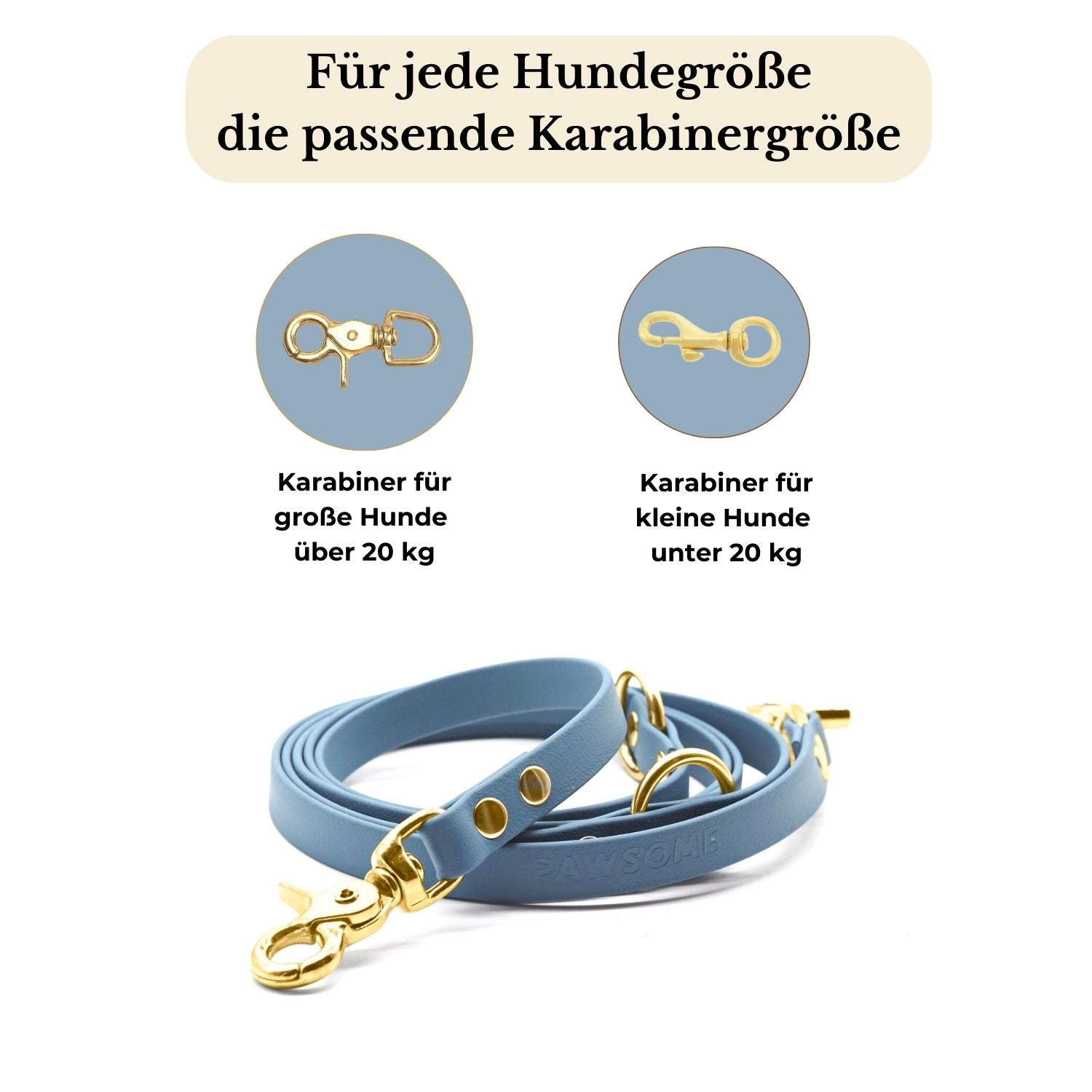 Set | Halsband & Leine aus Biothane® 'Dusty Blue'