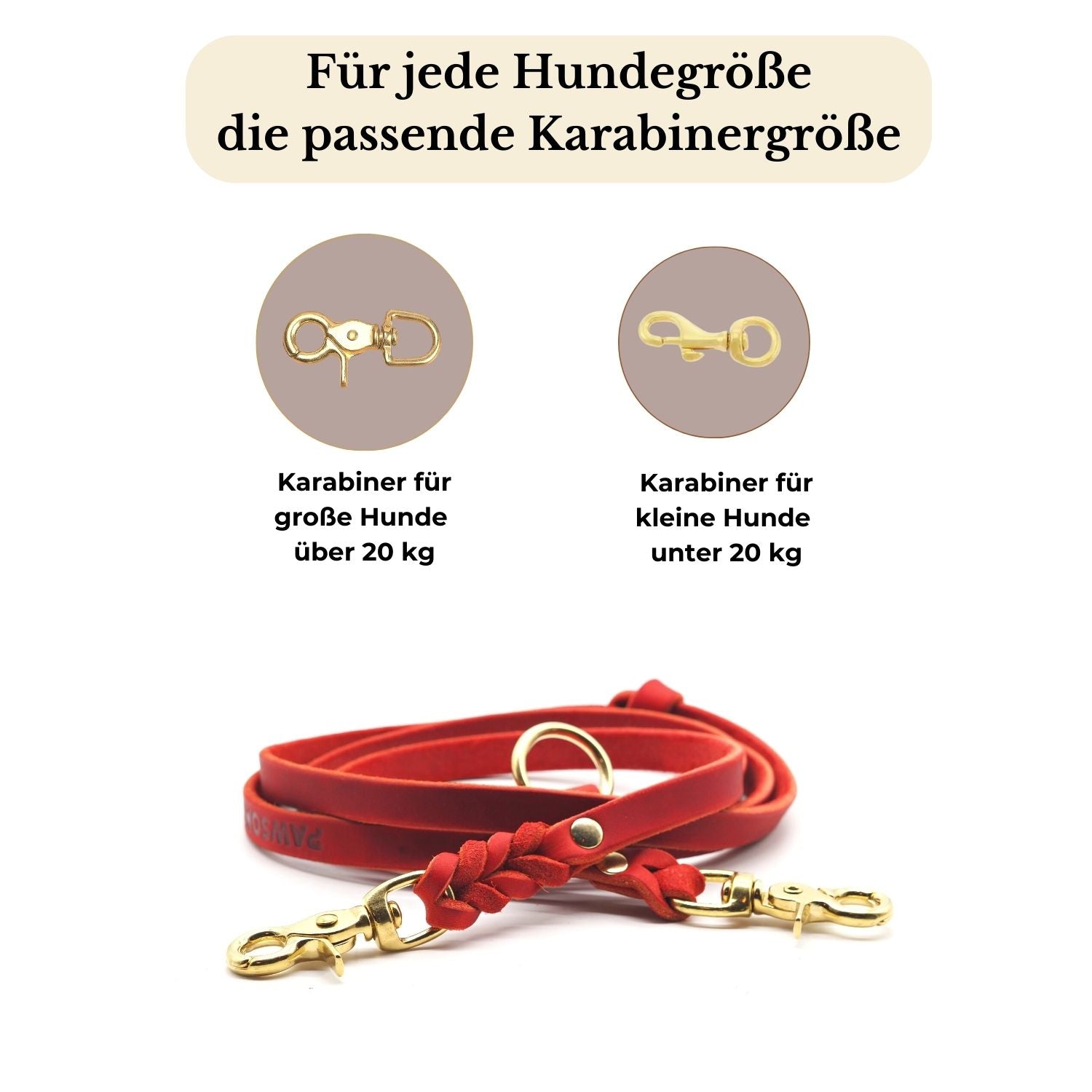 Set | Lederhalsband & Leine in Chili