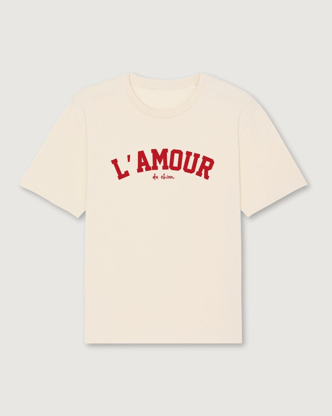 Organic Shirt 'L'AMOUR du chien' | Vintage White