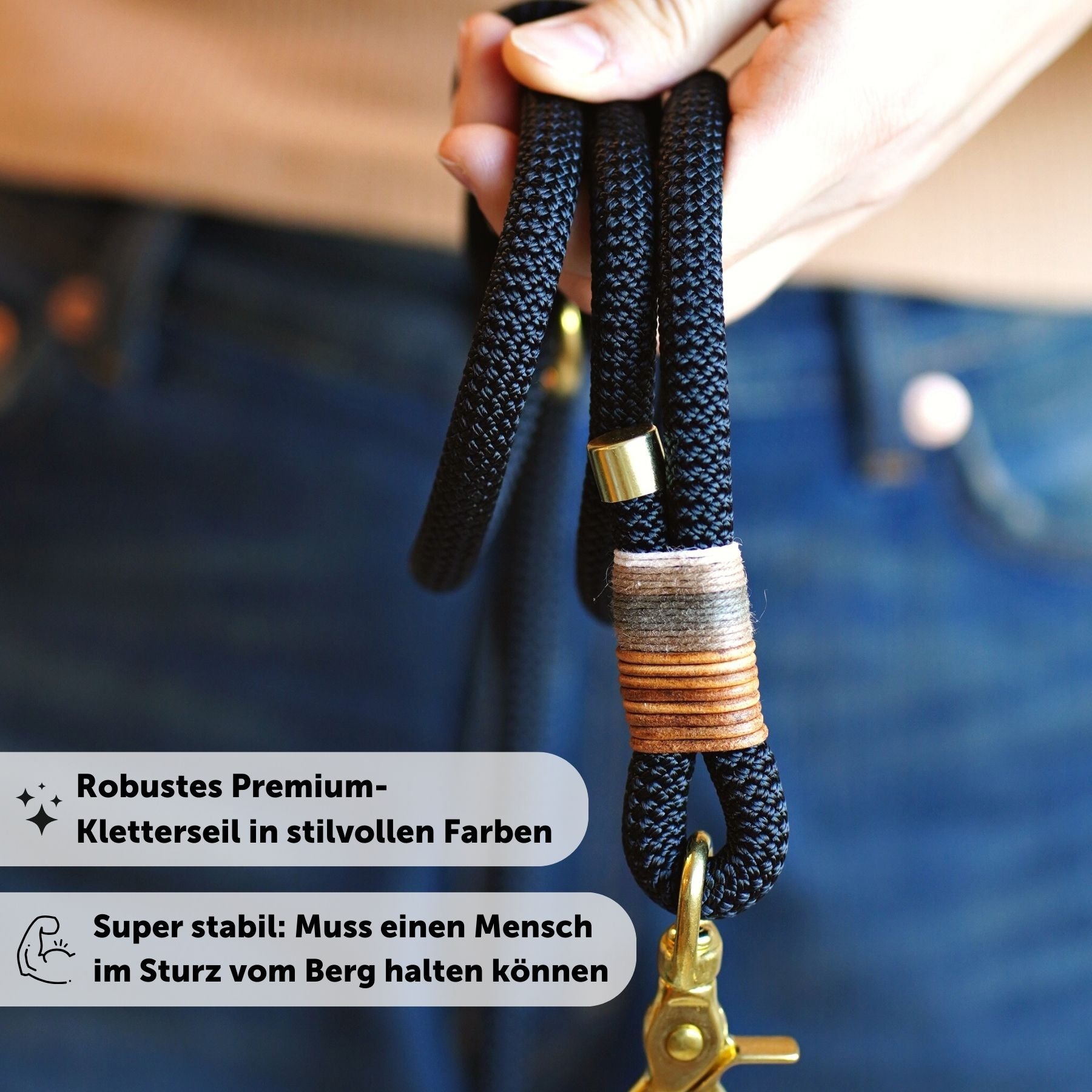Frühlings-Aktion | Lederhalsband & Tauleine 'Berlin' + GRATIS Gravur + Schlüsselanhänger