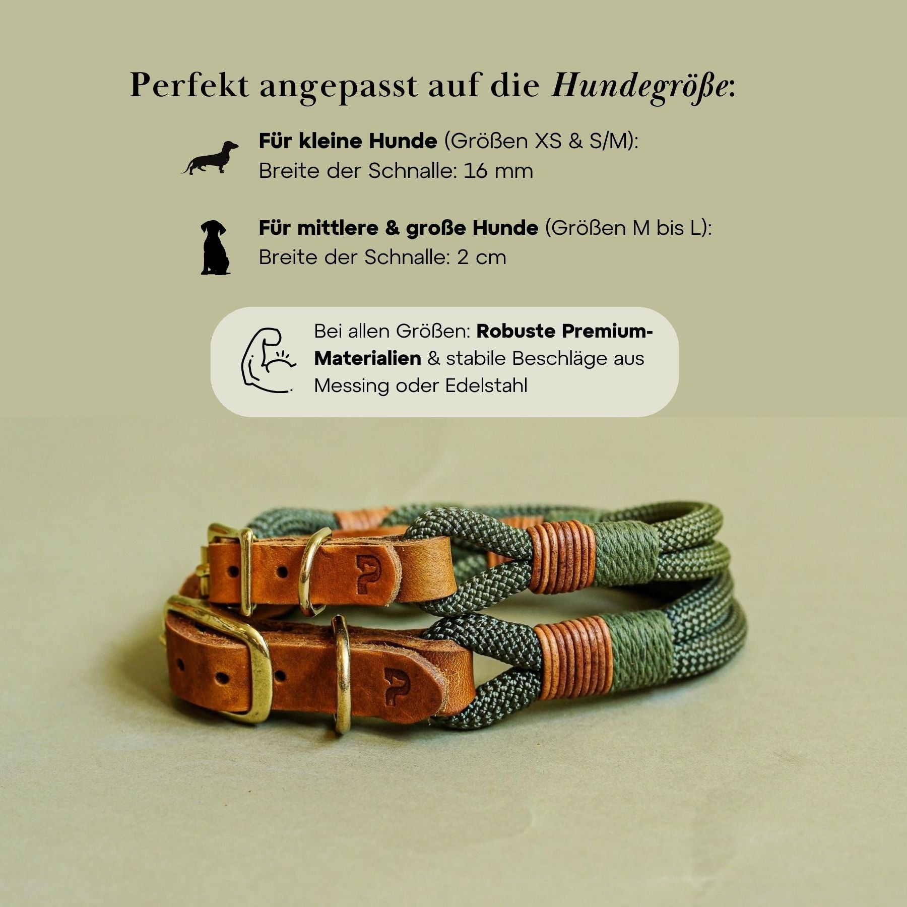 Set | Halsband & Leine 'Olive Grove'