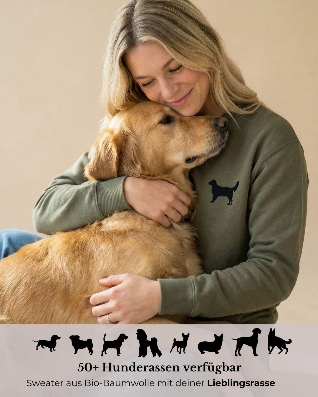 Premium Organic Sweatshirt mit deiner Hunderasse | Forest Green