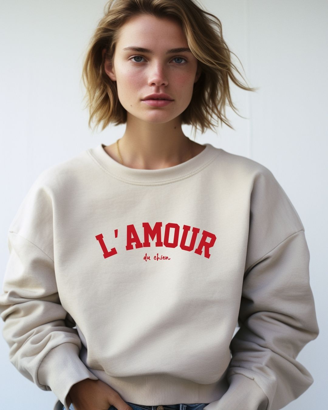 Premium Organic Sweatshirt 'L'AMOUR du chien'