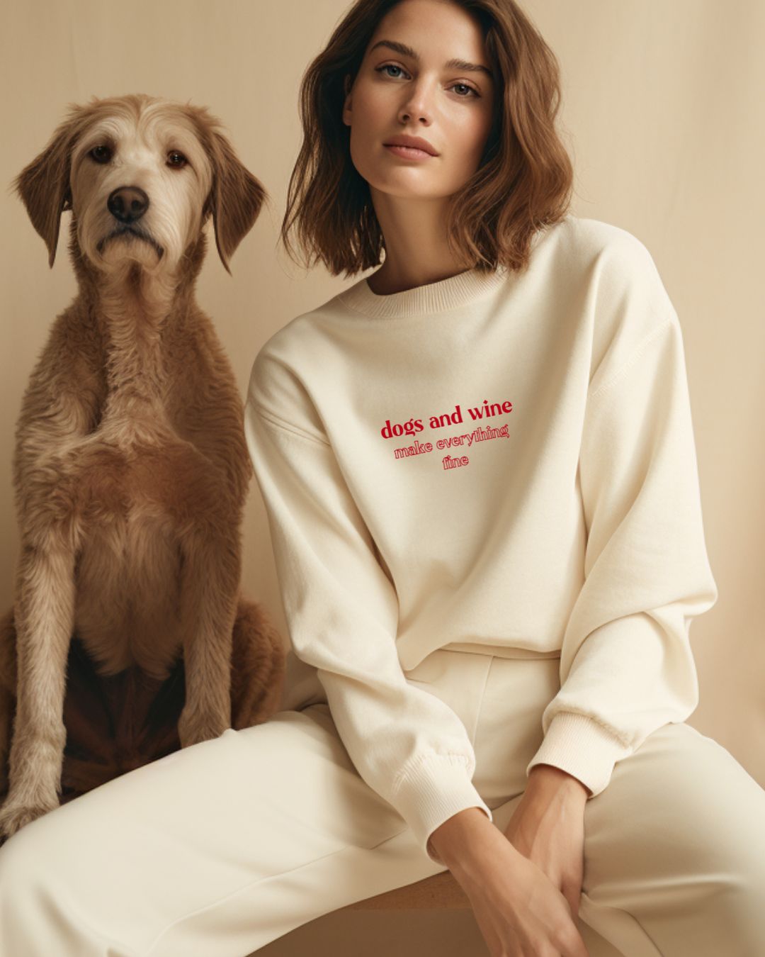 Premium Organic Sweatshirt 'dogs & wine'