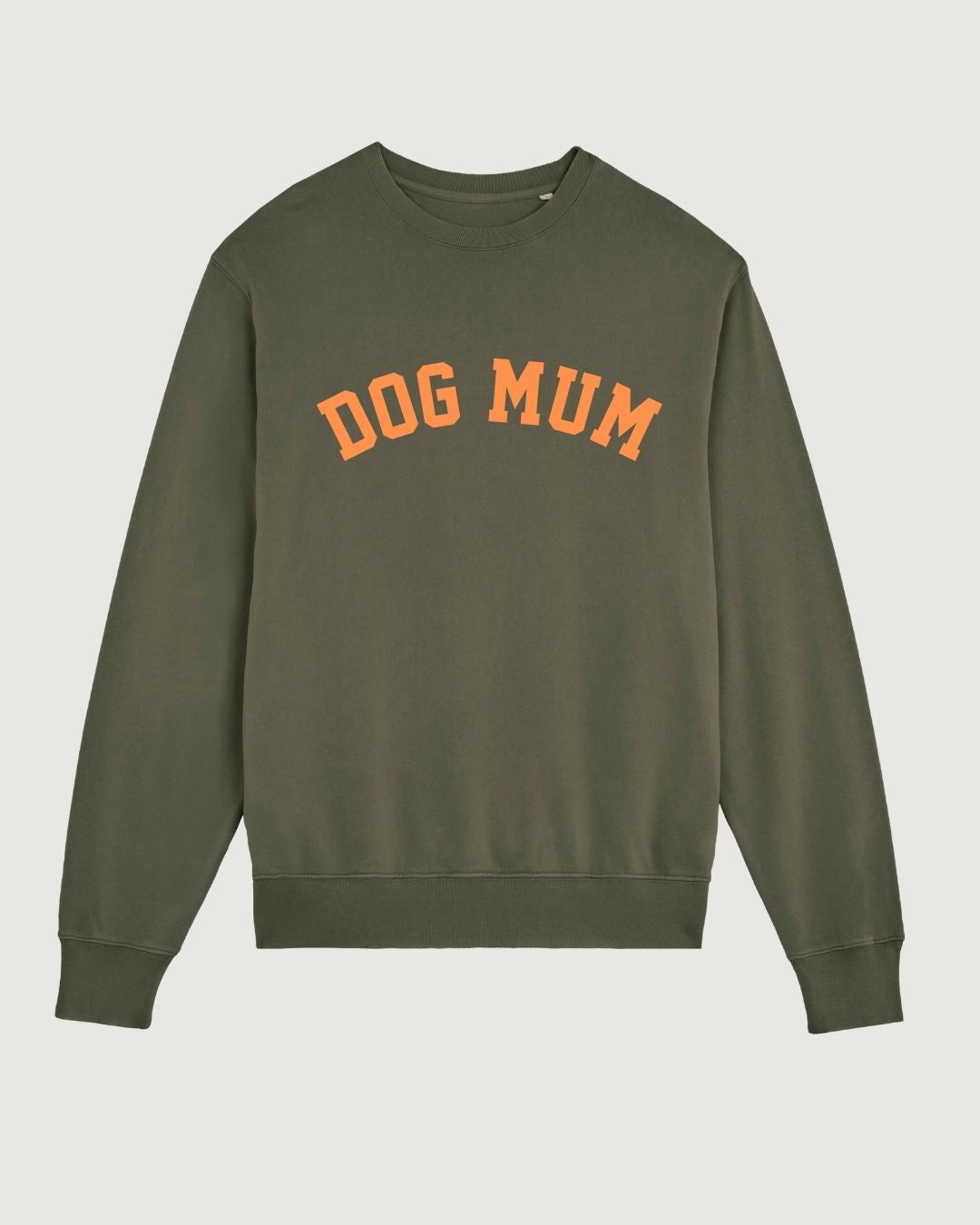 Organic Sweatshirt 'DOG MUM' | Forest Green & Orange