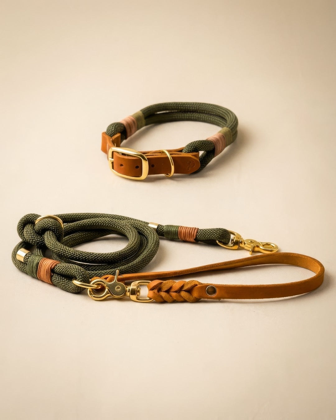 Tauhalsband & Hundeleine 'Olive Grove' | PAWSOME