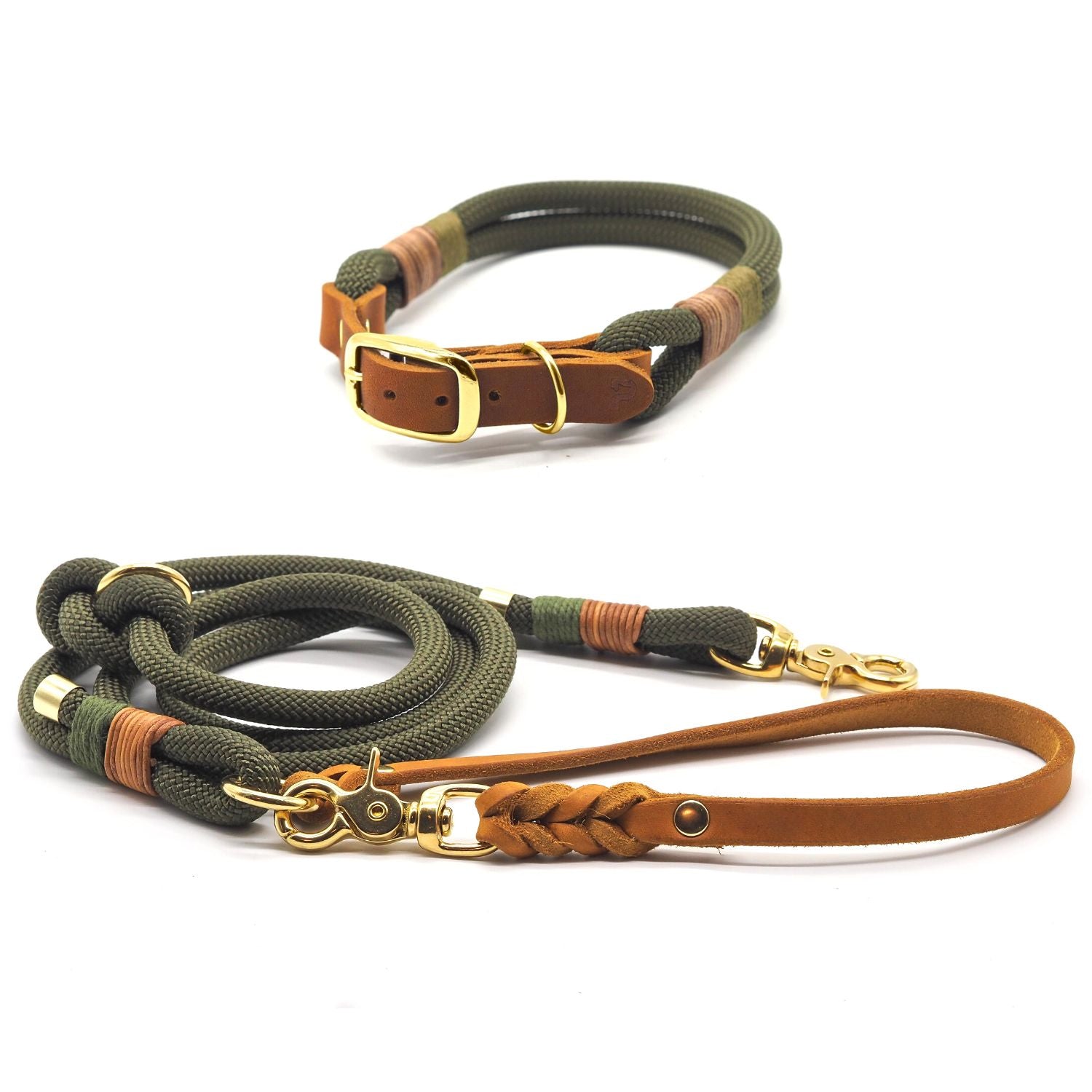 Set | Halsband & Leine 'Olive Grove'