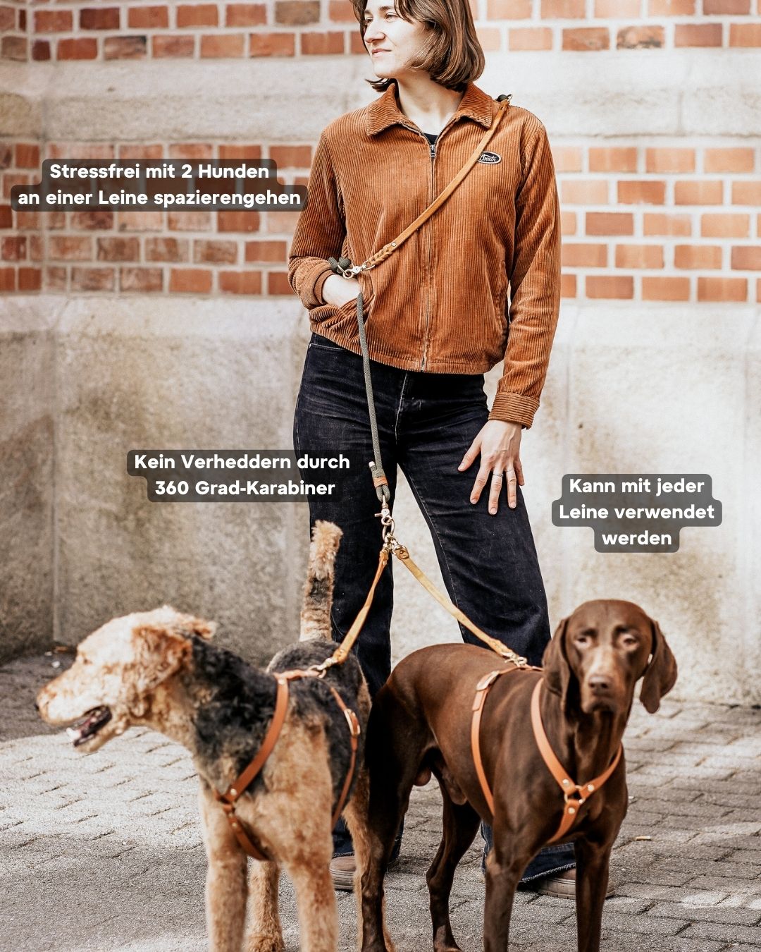 1 Stück Verbindungsteil aus Biothane für mehrere Hunde an einer Leine