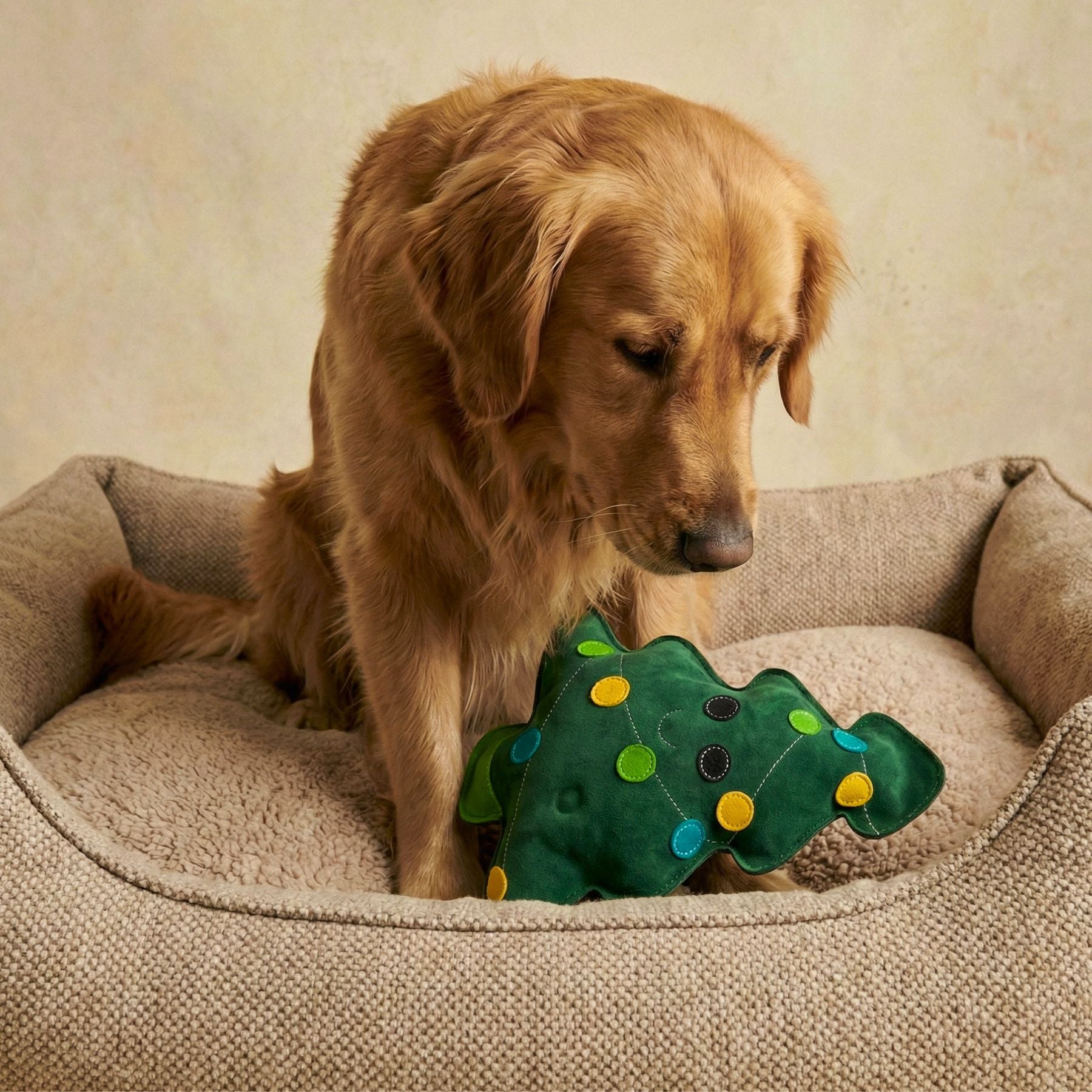 Hundespielzeug 'Weihnachtsbaum' aus Wildleder