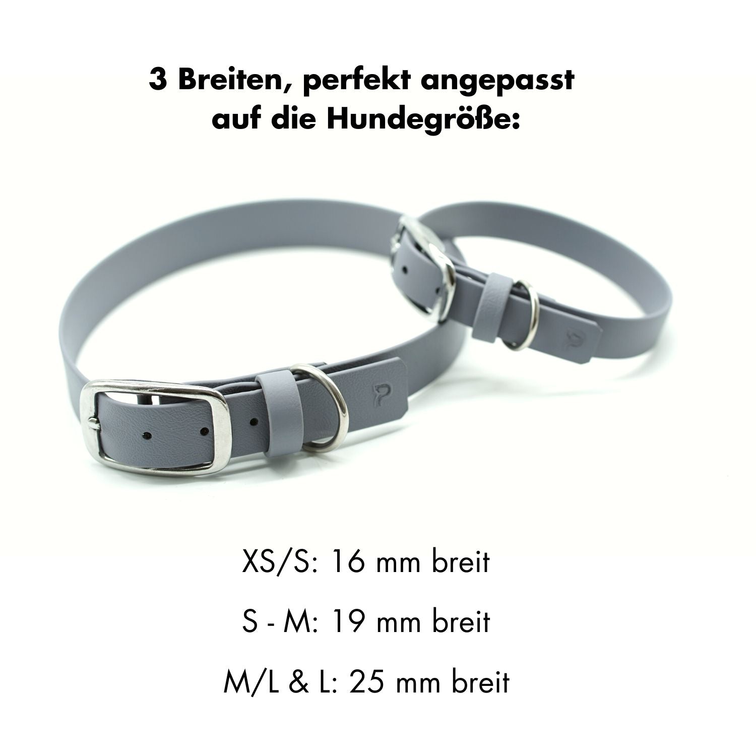 Biothane® Halsband 'Stahlgrau'