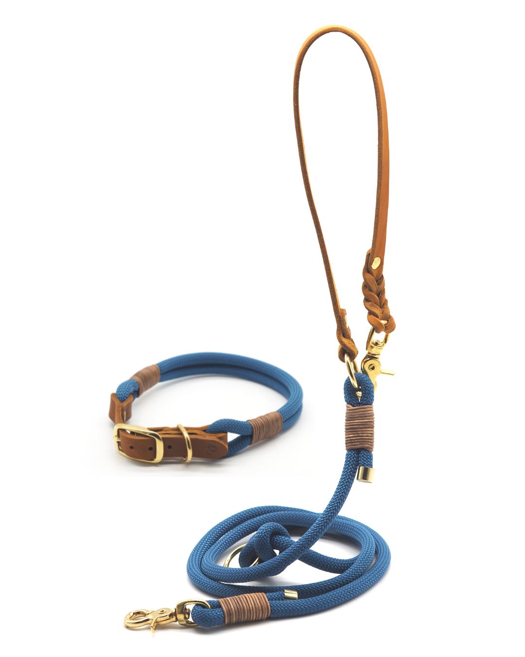 Set | Halsband & Leine 'Dusty Blue'