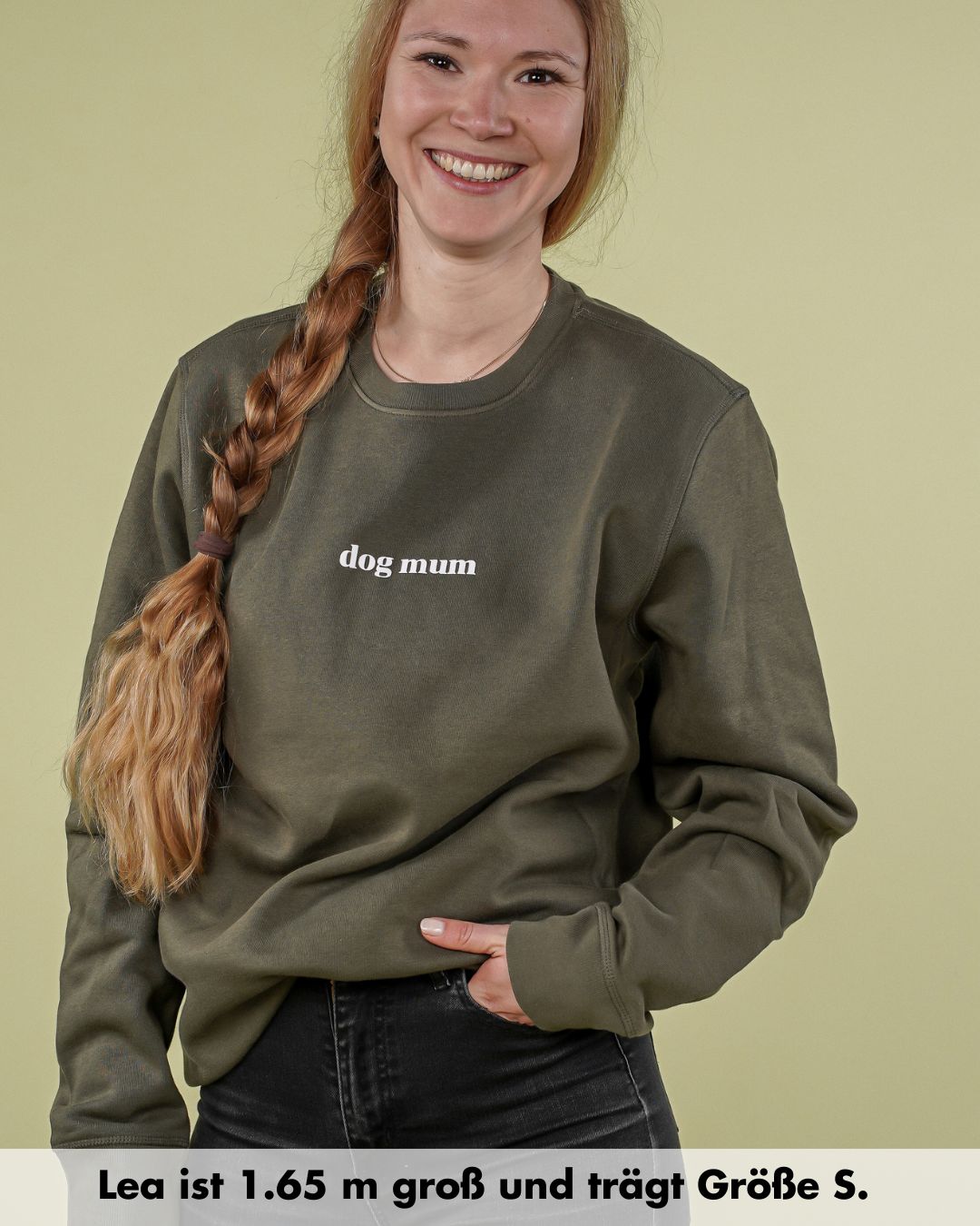 Organic Sweatshirt 'dog mum' | Forest Green