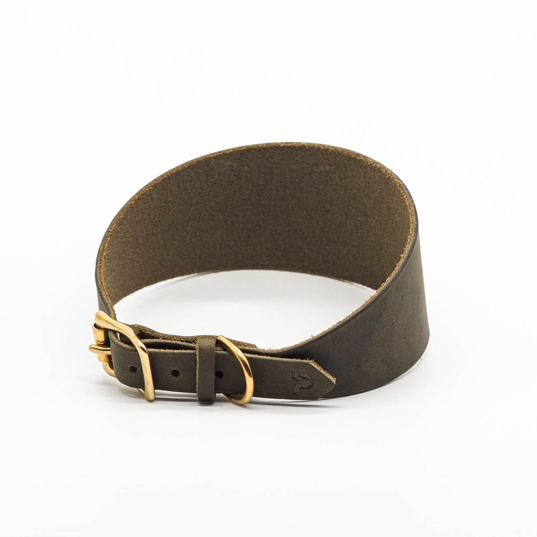 Windhundhalsband aus Fettleder (5 cm breit)