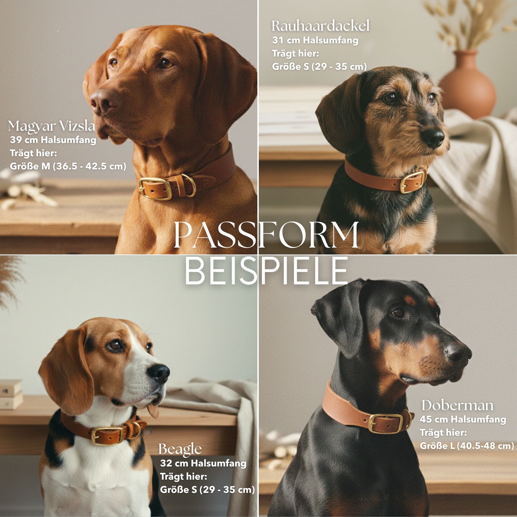 Set | Lederhalsband & Leine in Cognac