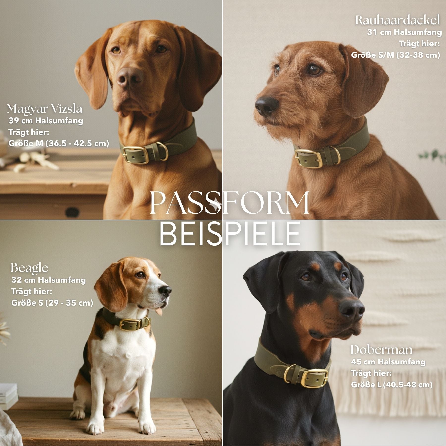 BUB'S Hundehalsband Aus Rindsleder – Größe M (31–43 Cm), 25 Mm Breit, Pflanzlich Gegerbt