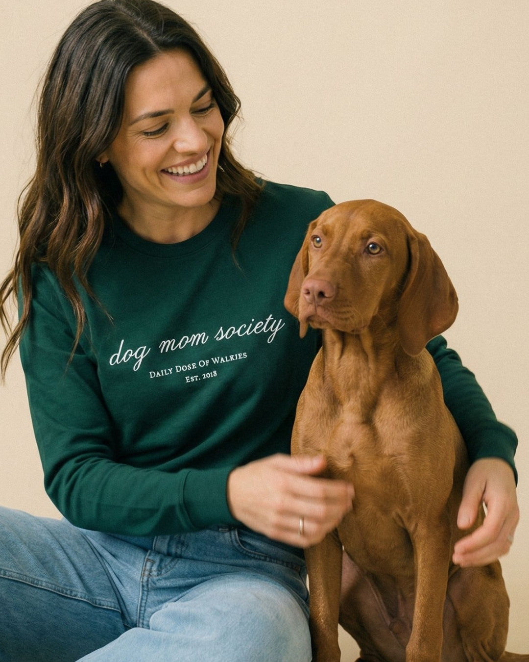 Limited | Organic Longsleeve 'dog mom society' | Bottle Green
