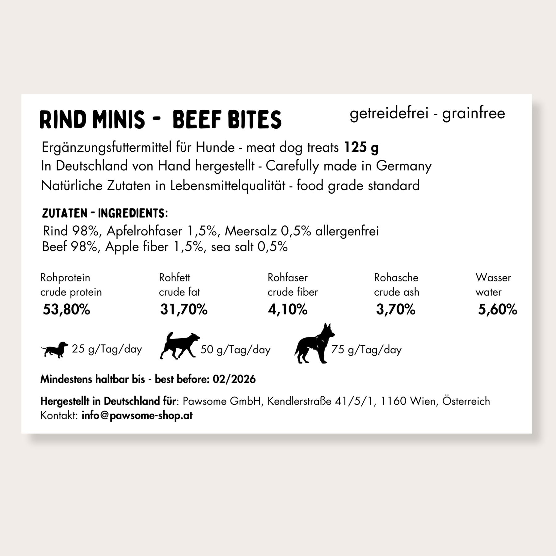 Hundeleckerlis 'Rind Minis' 125 g