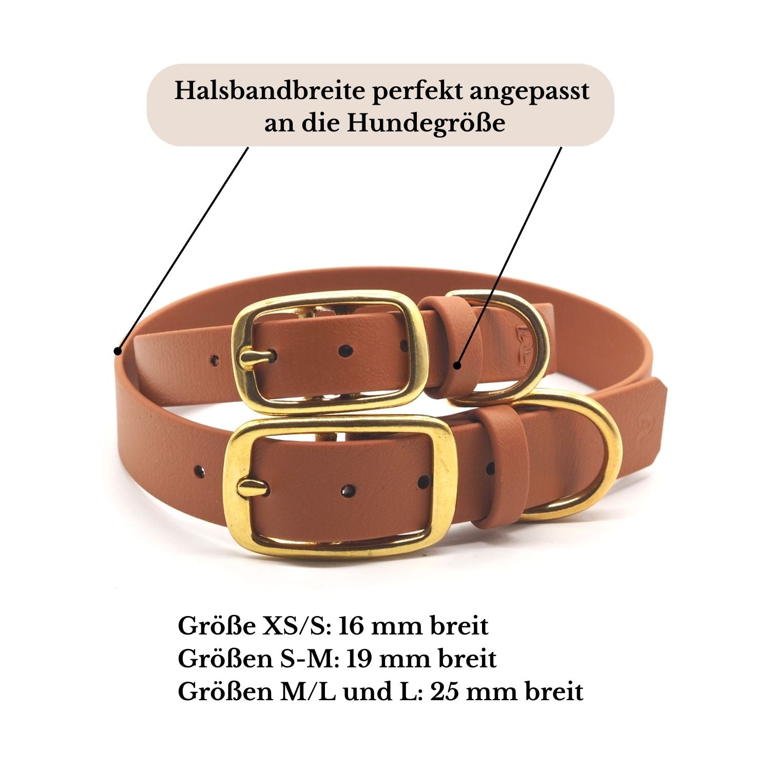 Set | Halsband & Leine aus Biothane® 'Hellbraun'