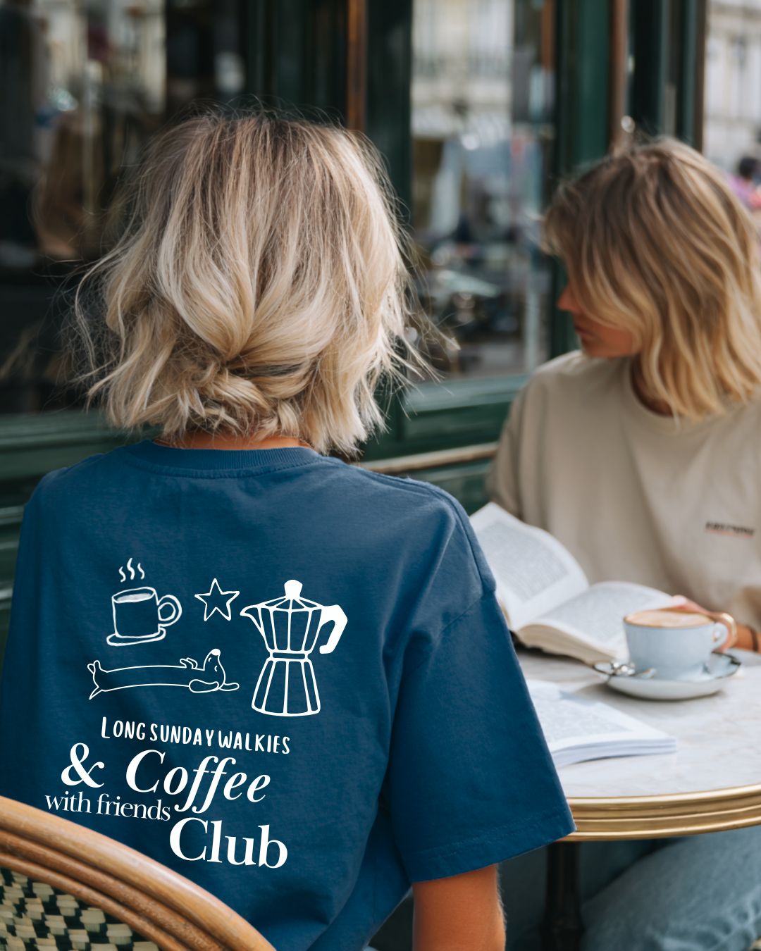 Limited | Organic Shirt 'coffee with friends' | deep teal
