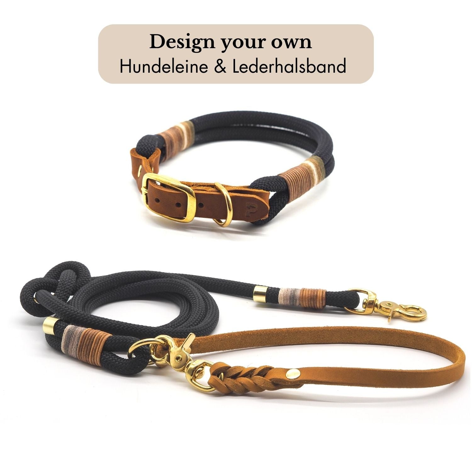 DESIGN YOUR OWN | Verstellbares Halsband & Tauleine