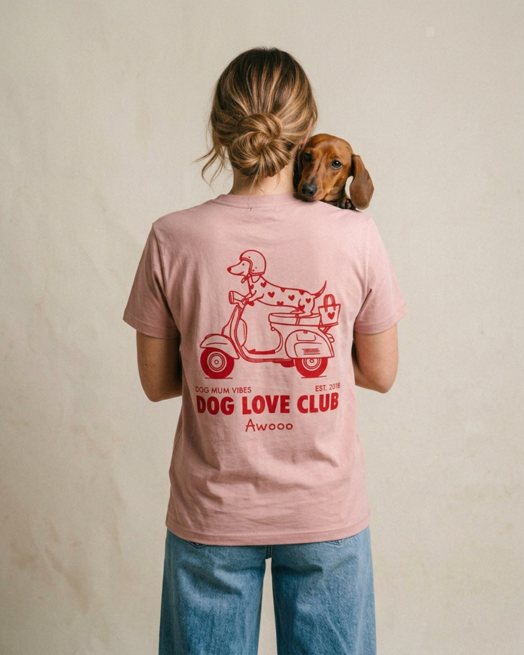 Organic Shirt 'DOG LOVE CLUB' | Bubble Pink