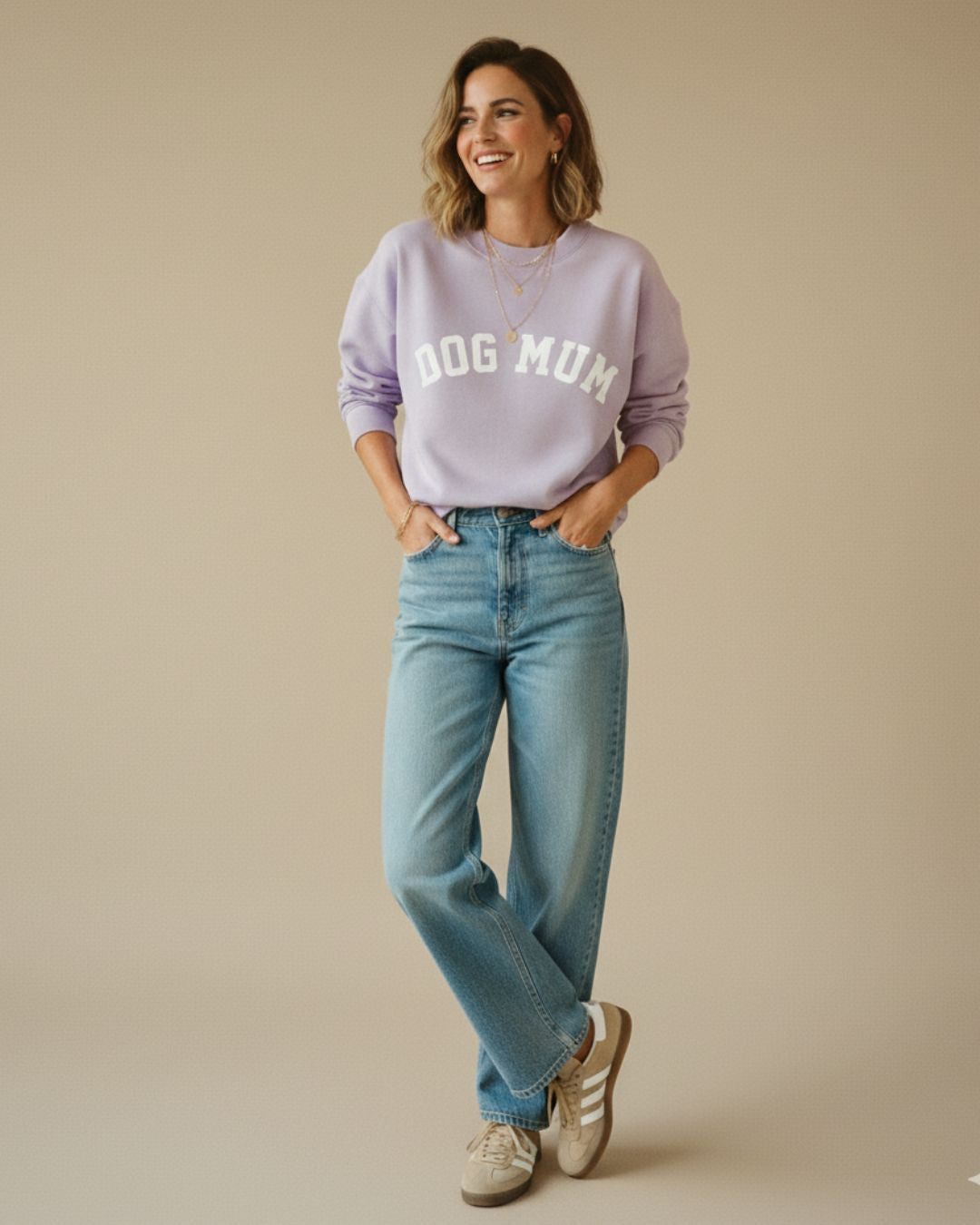Organic Sweatshirt 'DOG MUM' | Lavendel