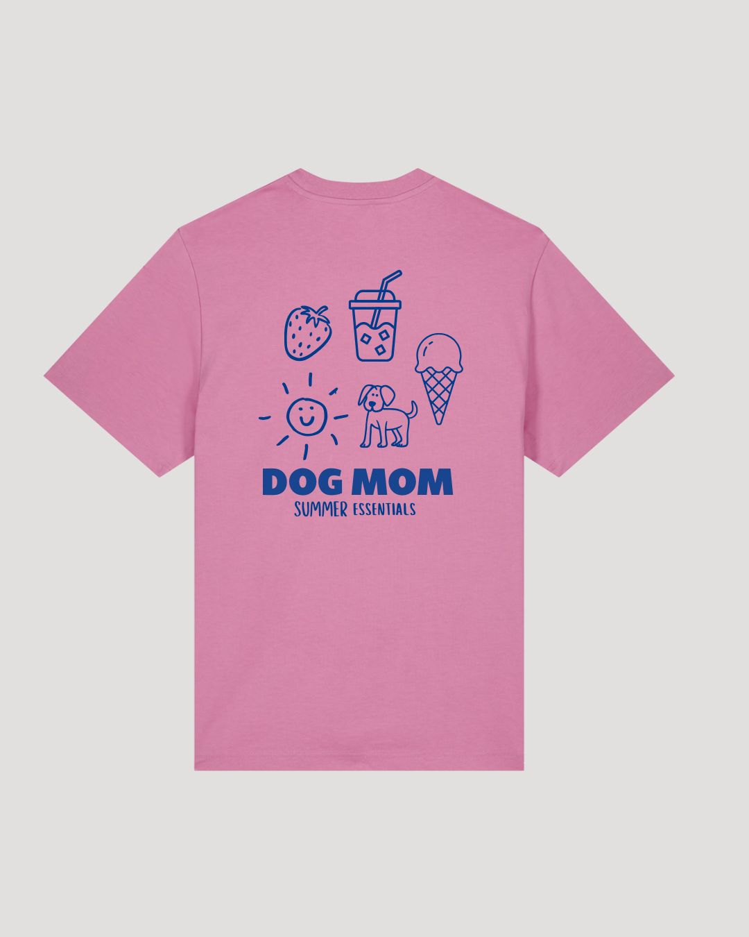 Limited | Organic Shirt 'dog mom summer essentials' | Bubble Pink