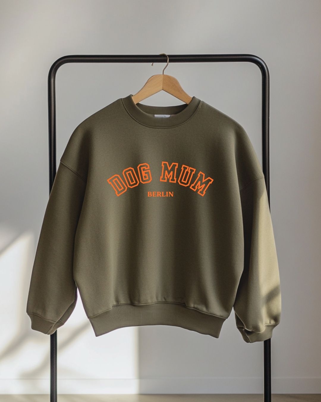 Organic Sweatshirt 'DOG MUM Berlin' | Forest Green